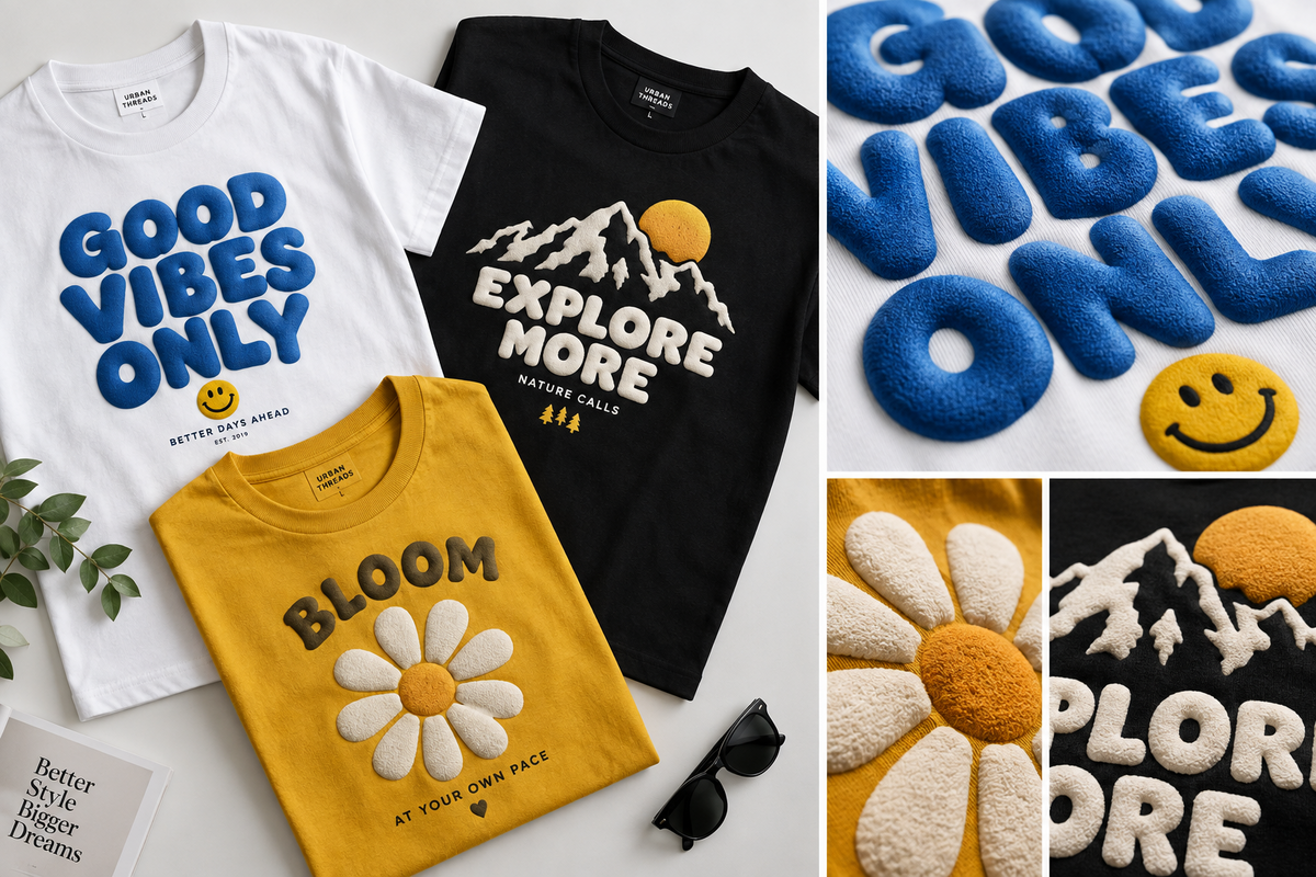 Puff Print T-Shirts: Add Texture to Your Everyday Style